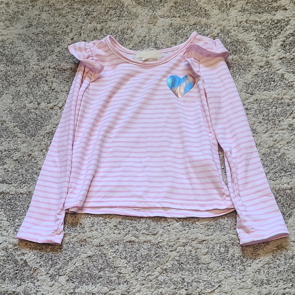 10 for $25 - b'tween Girls 4 Pink & White Stripes Long Sleeve Shirt